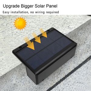 RGB משתנה שמש סיפון מדרגות אור אלחוטי אבטחה סולארית גדר אורות חיצוני 1200 mah Li-סוללת נוף קיר אור שמש - Product Image 4