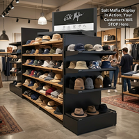Présentoir sur pied en métal personnalisé pour casquettes de baseball, snapback et chapeaux bob – Organisateur de casquettes pour la vente au détail