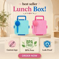 Boîte à lunch thermique pour enfants avec cuillère et fourchette, pot isotherme, bento micro-ondable, anti-fuite, écologique, logo personnalisé – Offre Spéciale