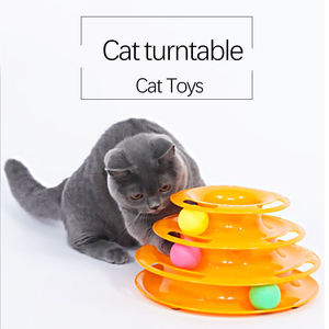 Juguetes interactivos para gatos, juguete divertido de mesa giratoria para interiores, rompecabezas de bolas coloridas con campana, giradiscos para gatos, superventas de 2023 - Product Image 5
