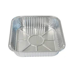 8"x8" Disposable Take Out Food Packaging Aluminum Foil Meal Cookware Square Pans With Dome Lids
