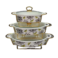 Pot en céramique nordique à double anse, ustensile de cuisson et de service, compatible chauffage direct, pour hôtels, pot à soupe créatif avec support