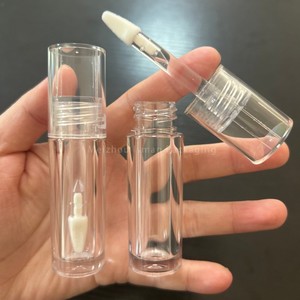 ISMAN Vente en gros de contenants transparents ronds pour <span class=keywords><strong>gloss</strong></span> à lèvres de 4 ml, couleur orange, avec un grand pinceau triangulaire, tube pour <span class=keywords><strong>gloss</strong></span> à lèvres, emballage personnalisé avec logo - Product Image 4