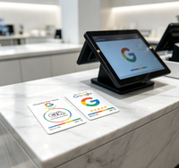 Carte NFC personnalisée en PVC pour avis Google sur le comptoir du magasin, touchez pour laisser des avis Google 5 étoiles pour restaurant, commerce de détail