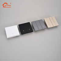 Interruptores eléctricos y enchufe KLASS 16A 250V UK con Panel de cubierta de vidrio, botón pulsador grande de lujo para Interruptor táctil de luz de pared del hogar