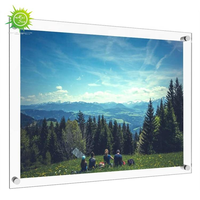 Cadre flottant en acrylique transparent, support mural pour affichage de photos et œuvres d'art, pour la décoration de la maison et des galeries, plusieurs tailles