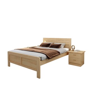 Meubles en bois massif modernes et pratiques, lit d'hôtel miniature, lit double simple de 1,2 m/1,5 m pour appartement en location - Product Image 5