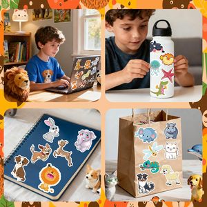 Pegatinas para Niños - 100 Pegatinas de Animales Adorables |   Pegatinas para Botellas de Agua, Juguetes, Juegos y Manualidades para Niños - Product Image 5