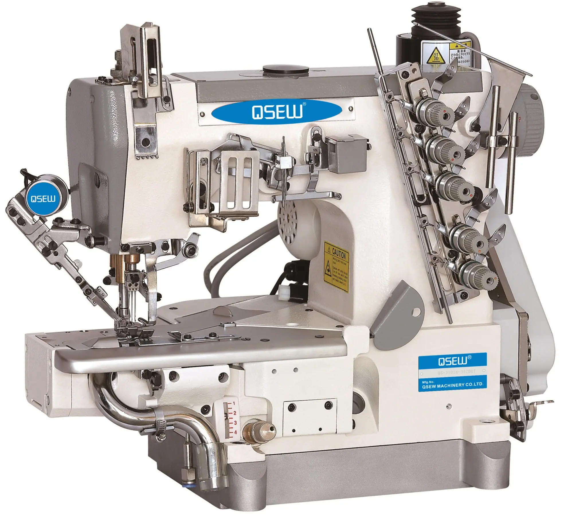 QS-600D-35ZD cylinder bed direct drive high speed left cutter interlock industrial sewing machine