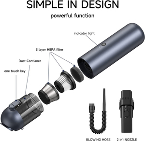 Souffleur d'air électrique sans fil USB pour voiture, ordinateur et clavier – Nettoyeur de poussière à air comprimé - Product Image 6