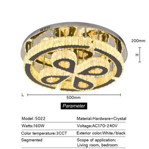 Accesorio de iluminación de techo Led de cristal Lámpara colgante de acero inoxidable Luz de techo moderna - Product Image 5