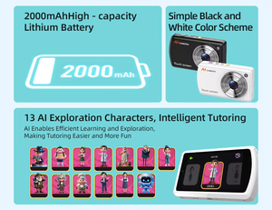 Cámara <span class=keywords><strong>Digital</strong></span> Interactiva Full HD con Reconocimiento de Objetos por IA para Niños, Aprendizaje de Idiomas Educativo con Tarjeta SD y Pantalla Táctil - Product Image 6