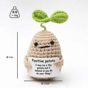 Vente en gros de poupée au crochet de pomme de terre tissée à la main positive drôle DIY fil ornement pendentif coton public cible détaillants - Product Image 5