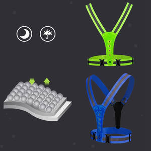 เสื้อกั๊กสะท้อนแสง LED สำหรับมอเตอร์ไซค์แบบกำหนดเอง เสื้อกั๊กวิ่งพร้อมไฟสัญญาณ เสื้อกั๊กวิ่งกลางคืนสำหรับเด็กพร้อมไฟ LED - Product Image 3