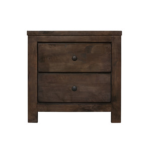 Brown 2-<b>Drawer</b> Nightstand Solid Wood Rustic Design Bedroom <b>Storage</b> <b>Drawer</b> Unit - Product Image 2