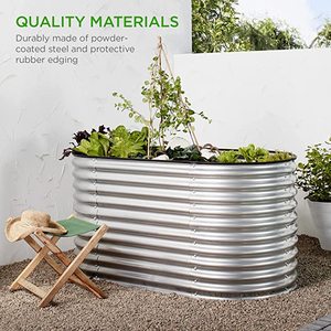 New Galvanized Raised Garden Bed Elevated Metal 8" Tall 4-in-1 Grow <b>Herbs</b> and Vegetables Home - Product Image 3