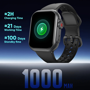 Montre connectée avec batterie de 1000 mAh, grand écran tactile carré de 1,83 pouces, appels Android, étanche IP68, suivi de la forme physique, fréquence cardiaque, hommes et femmes - Product Image 4
