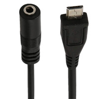 Câble adaptateur DC 35 mm femelle vers Micro USB/Micro 5 broches mâle pour microphone/écouteur et audio de smartphone