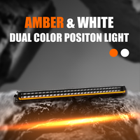 Nouvelle barre lumineuse LED droite avec feux de position ambre et blancs, faisceau combiné spot et flood haute puissance 120W pour camions tout-terrain et véhicules 4x4