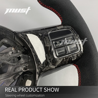 Volant personnalisé en fibre de carbone forgée noire pour Jeep Wrangler JK Rubicon 4x4 Sport Grand Cherokee SRT8 2011-2016 - Amélioration