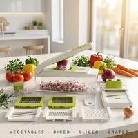 Nieuwe Aanwinst Smile Mom Plastic RVS Lemmet LFGB Gecertificeerd Handmatig Keuken Gereedschap Multifunctioneel Groente Fruit