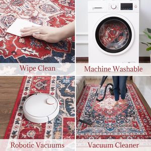 Có Thể Giặt Phòng Khách Thảm Ba Tư Bohemian Kích Thước Lớn Cổ Điển Không Trượt Sàn Mat Máy Làm Cắt Đống Khu Vực Thảm Cho Nhà - Product Image 5