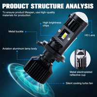 Nouveau Kit de Conversion de Phares LED H4 H7 Canbus Y10 Pro Super Mini Projecteur Laser 90W pour Automobiles, avec Lentille et Faisceau Hi/Lo