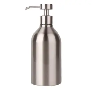 Hotel bathroom stainless steel shampoo bottle shower gel lotion pump bottles with luxury soap dispenser