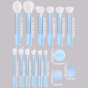 Ensemble de pinceaux de maquillage professionnel YRX, grand format, pour fards à paupières et blush, 12 pièces, avec virole en aluminium et poils synthétiques - Product Image 3