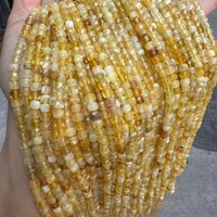 Perle d'espacement en opale jaune de 4mm pour la fabrication de bijoux.