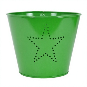 Jardinière en tôle de fer jardin et décoration de la maison Pot de fleur en métal et bac conteneur de stockage de boissons seau de jardin en conception d'étoile - Product Image 1