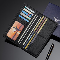 Dompet Bisnis Pria Emperor Paul dari Kulit Asli Motif Buaya dengan Penutup Lipat, Tempat Kartu, Dompet Koin, Anti-Pencurian, Sempurna
