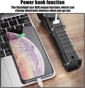 ไฟฉาย LED มัลติฟังก์ชั่น ค้อนทุบกระจกรถยนต์ ไฟฉายชาร์จ USB ไฟฉายค้นหาสำหรับใช้ในบ้านและนอกบ้าน - Product Image 4