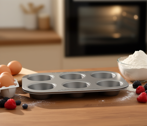 Molde para Muffins de 6 Cavidades, Acero Inoxidable, Rectangular, Apto para Horno, AP-536A - Product Image 2