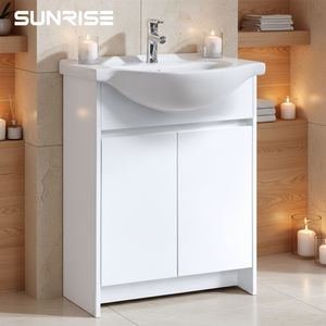 <span class=keywords><strong>Mobile</strong></span> <span class=keywords><strong>Bagno</strong></span> Semi-Incasso Moderno Cuba con Lavabo in Ceramica Semi-Incassato, Specchio Incluso e Armadietto Contenitore per Uso Alberghiero - Product Image 4