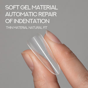 <span class=keywords><strong>BBM</strong></span> demi-couverture Gel souple conseils 240 pièces longs conseils dans la boîte diverses formes Transparent clair carré cercueil doux ongles Gel conseils colle - Product Image 6