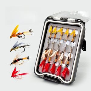20pcs Kit de mouches de pêche à la <span class=keywords><strong>mouche</strong></span> sec humide Nymphe Streamers Perdigon <span class=keywords><strong>Euro</strong></span> Style Leurres assortis avec boîte de rangement - Product Image 1