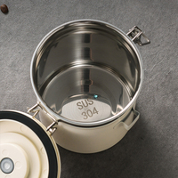 Boîte de conservation hermétique pour grains de café 1,8 L en SUS304, récipient alimentaire de cuisine avec indicateur de date, pot de conservation en métal pour café moulu