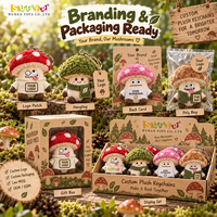 En gros, porte-clés en peluche personnalisé en forme de champignon pour boutiques, accessoires de sac à dos et cadeaux lifestyle