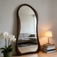 Miroir pleine longueur de style rétro américain, idéal pour les vestiaires, les salles de bain et les coiffeuses.