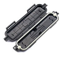 Boîtier de protection pour fibre optique 1 cœur, extérieur, noir, pour raccordement de fibre, adaptateur FTTH 1 entrée 1 sortie
