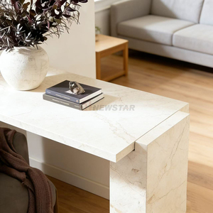 Consolle <span class=keywords><strong>Romano</strong></span> in Marmo Desert Taupe, Tavolo d'Ingresso Moderno di Lusso con Piano in Pietra Naturale - Product Image 5