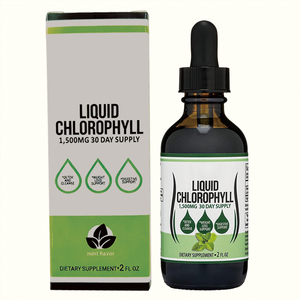 En stock : Chlorophylle liquide orale 1500 mg, saveur menthe, gouttes de chlorophylle liquide, détoxifiant et purifiant pour la perte de poids et la santé digestive - Product Image 1