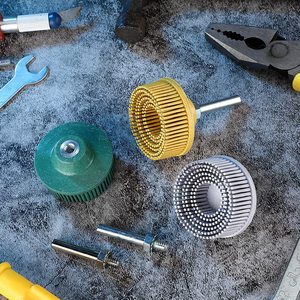 PEXMIENTAS-Ruedas de pulido, taladro eléctrico, disco de cerdas radiales, cepillo abrasivo de goma de <span class=keywords><strong>esmeril</strong></span> para eliminación de óxido de aluminio, hierro y acero - Product Image 3