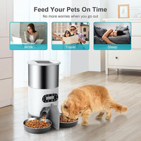 Distributeur automatique de nourriture pour animaux de compagnie en acier inoxydable 4,5 L avec contrôle WiFi via application, double alimentation, vente en gros, directement de l'usine