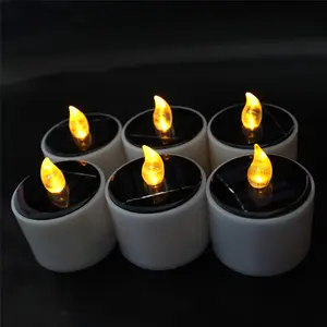 Flickering Flameless Solar Powered Rechargeable Votive Led Candle