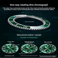 Montre de plongée en acier inoxydable avec logo personnalisé OEM, mouvement automatique japonais, aiguilles lumineuses, résistance à l'eau 300 m, montre pour homme