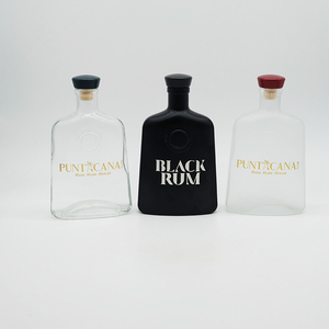 Bouteille d'eau en verre dépoli vide de qualité supérieure en borosilicate haut de gamme <span class=keywords><strong>vodka</strong></span> brandy cristal - Product Image 4