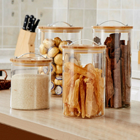 Récipient à riz transparent moderne vente chaude transfrontalière verre de qualité alimentaire résistant aux insectes et à l'humidité pour la cuisine