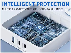 Siêu mỏng 6ft cắm phẳng 7 1 điện dải 4 x AC + 2 x Loại C USB A + 2 x Loại C tùy chỉnh đa chức năng USA Outlet Extender - Product Image 4